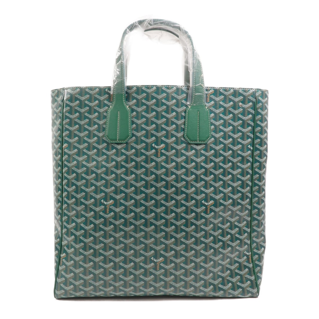 Goyard Voltaire Green PVC Coated Canvas Womens Tote Bag: Goyard Voltaire Green PVC Coated Canvas Womens Tote Bag Goyard Voltaire tote bag in green PVC coated canvas with an open interior pocket and included storage bags. Made in France. Condition is A+: Pri