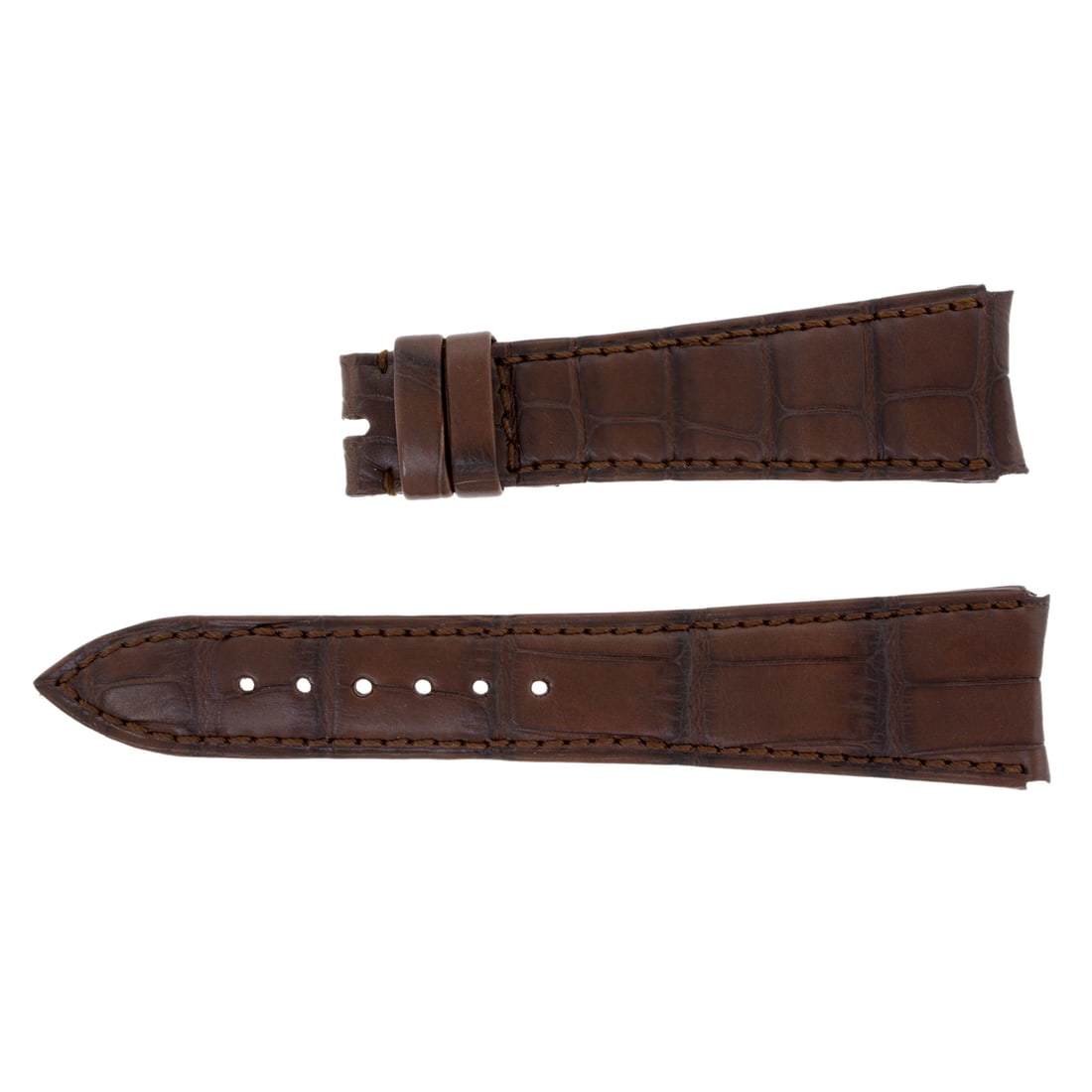 Audemars Piguet Genuine Alligator Leather Brown Watch Band 22mm 16mm: Audemars Piguet Genuine Alligator Leather Brown Watch Band 22mm 16mm Elevate your timepiece with this authentic Audemars Piguet wristwatch band, crafted from genuine alligator leather. Designed for co
