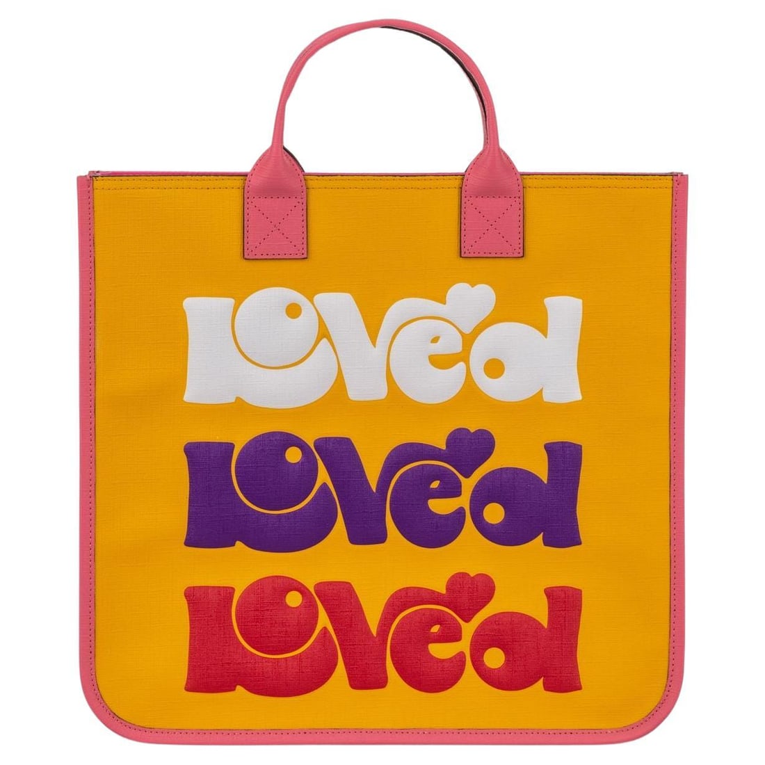 Gucci New Love Yellow Rainbow Tote with Dustcover and Tags: Gucci New Love Yellow Rainbow Tote with Dustcover and Tags Introducing the Gucci New Love Yellow Rainbow Tote, a vibrant accessory that stands out with its stunning multicolor rainbow design. This tot