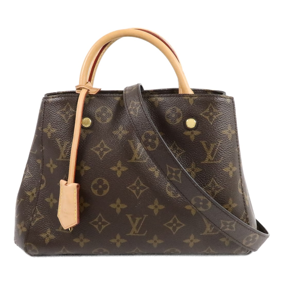 Louis Vuitton Montaigne BB M41055 Monogram 2way Bag Brown: Louis Vuitton Montaigne BB M41055 Monogram 2way Bag Brown Louis Vuitton Montaigne BB 2-way shoulder bag in brown Monogram PVC coated canvas. This women's bag features a top handle and removable should