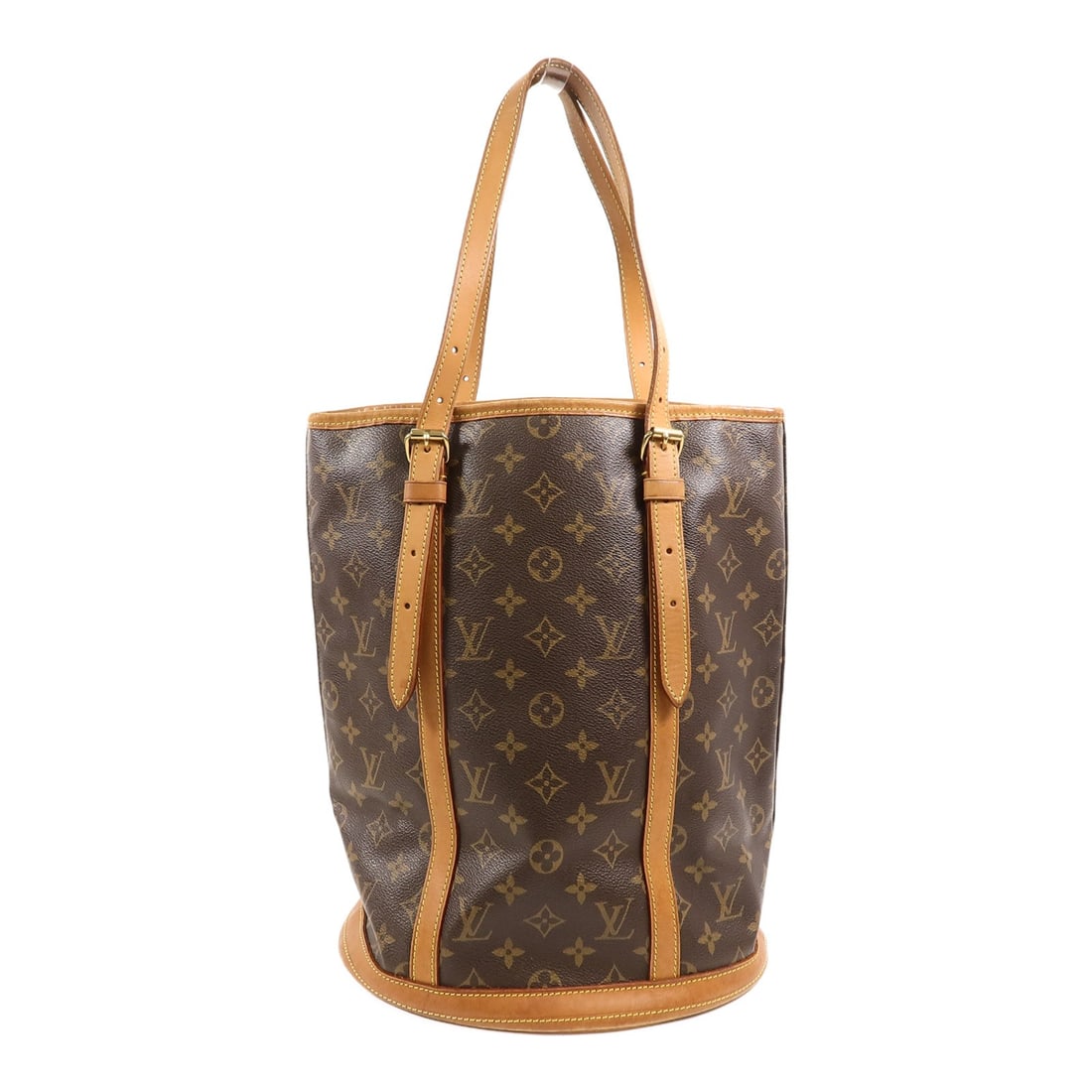 Louis Vuitton Bucket GM Monogram Tote Bag M42236 Brown: Louis Vuitton Bucket GM Monogram Tote Bag M42236 Brown Louis Vuitton Bucket GM shoulder tote bag in brown Monogram x PVC coated canvas, made in France. It features a shoulder strap with an adjustable 
