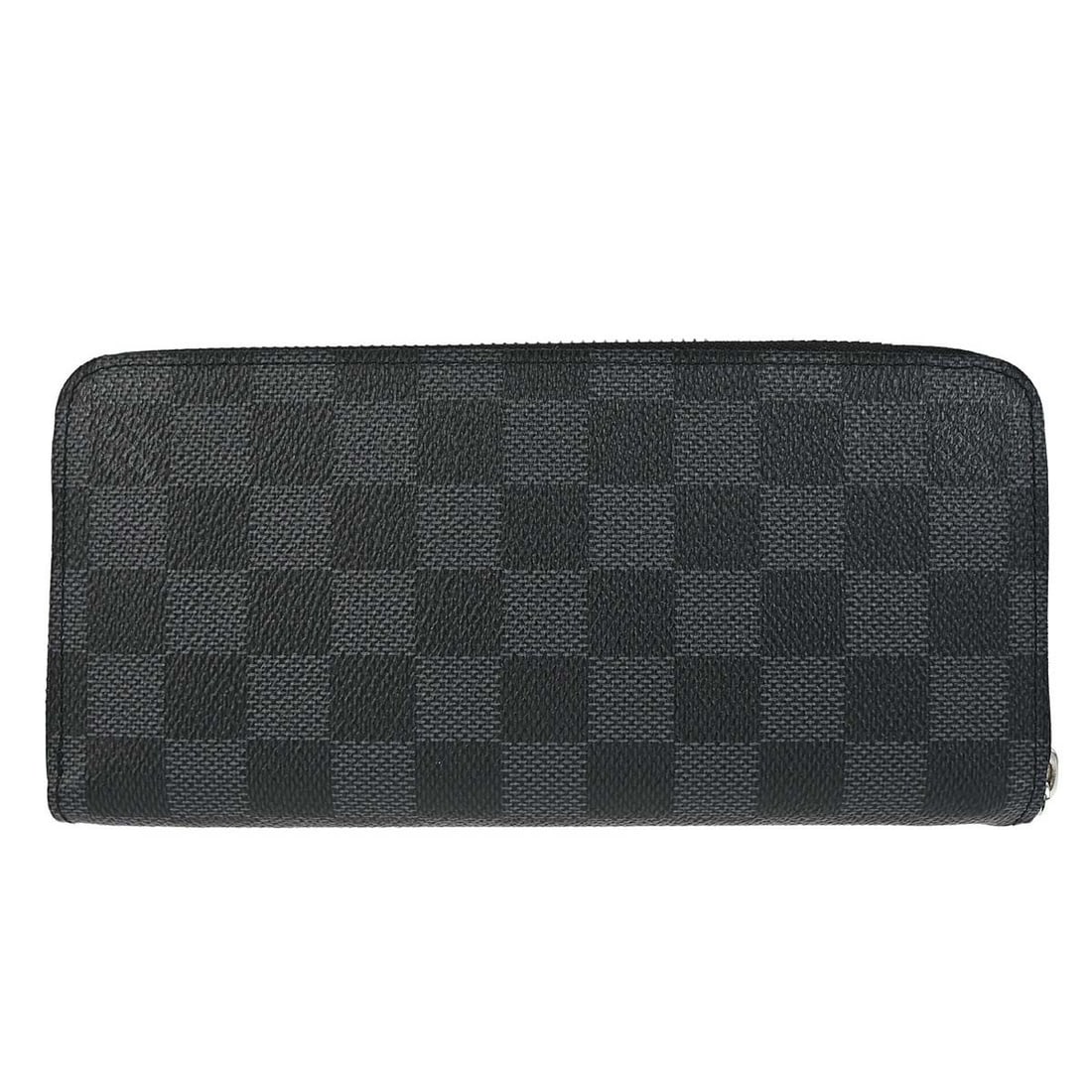 Louis Vuitton N63095 Zippy Vertical Wallet in Damier Graphite Canvas: Louis Vuitton N63095 Zippy Vertical Wallet in Damier Graphite Canvas Vintage Louis Vuitton Zippy Wallet Vertical in Damier Graphite canvas with a gray and black check pattern and zip-around design. Th