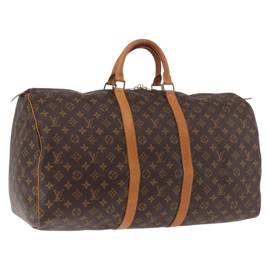 Louis Vuitton Keepall Brown Monogram Canvas Travel Bag: Louis Vuitton Keepall Brown Monogram Canvas Travel Bag Louis Vuitton Keepall in brown monogram canvas. This unisex travel bag is made in France and remains in good overall condition. The exterior show