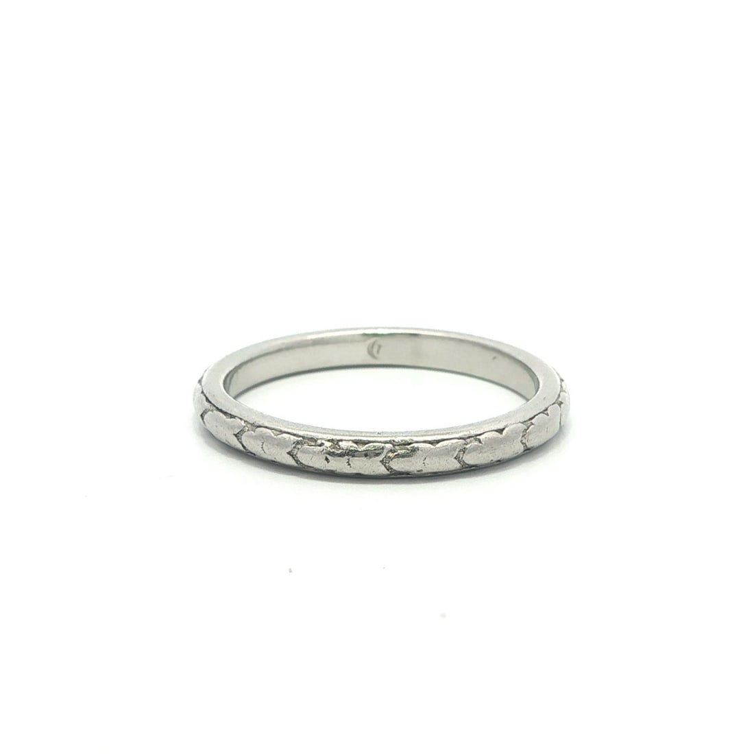 Platinum Art Deco Era Eternity Band Ring in Size 4: Platinum Art Deco Era Eternity Band Ring in Size 4 This antique Art Deco eternity stack band ring is crafted from solid platinum and features a classic, unadorned design. The ring is a size 4 and cann