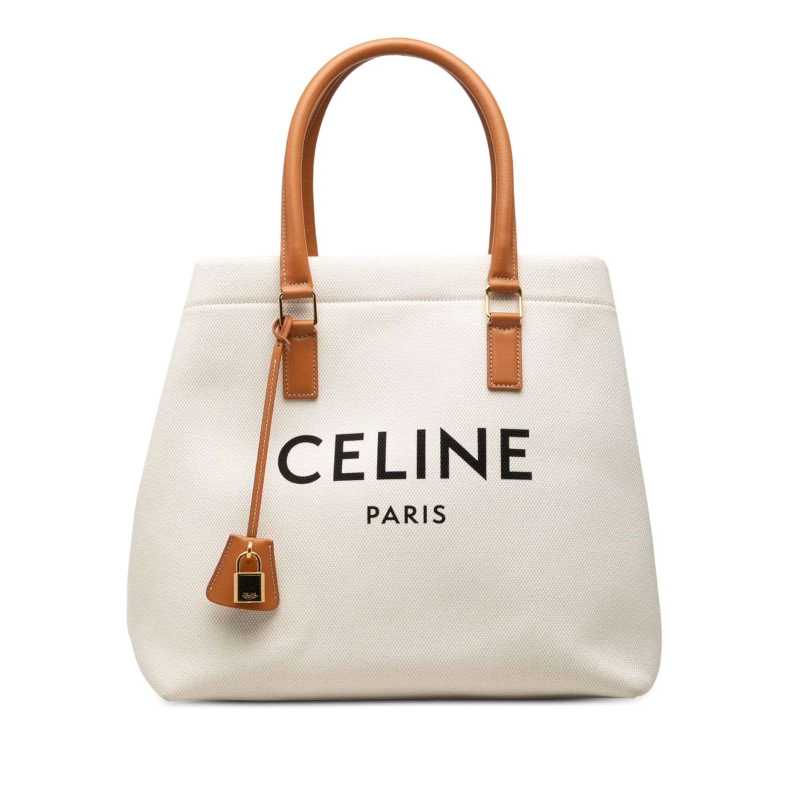 Celine Horizontal Cabas Small Logo Print Canvas Tote Bag: Celine Horizontal Cabas Small Logo Print Canvas Tote Bag Celine Small Horizontal Cabas tote in brown canvas with logo print and rolled leather handles. The bag features an open top and an interior zip