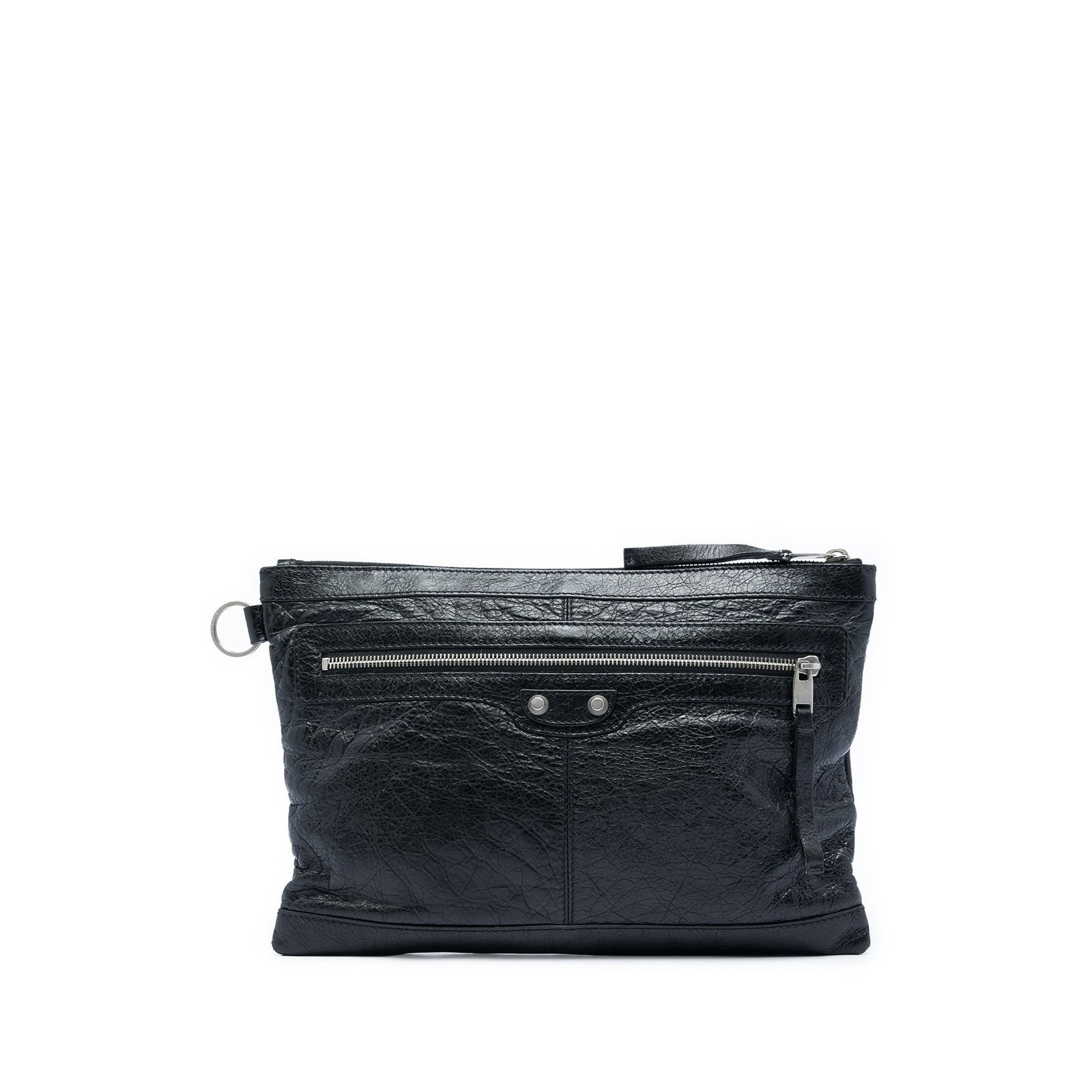 Balenciaga Classic Clip Clutch M Black Lambskin Motocross (1 of 6)