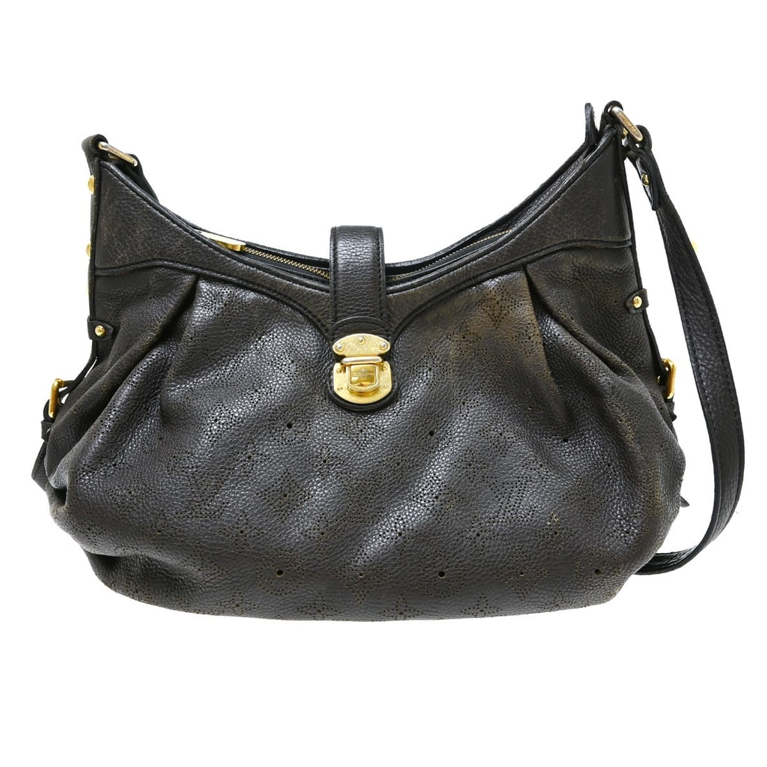 Louis Vuitton Mahina XS Black Leather Shoulder Bag M95660: Louis Vuitton Mahina XS Black Leather Shoulder Bag M95660 Louis Vuitton Mahina XS shoulder bag in black Mahina leather, made in France. This vintage medium-sized bag features a monogram pattern, zip c