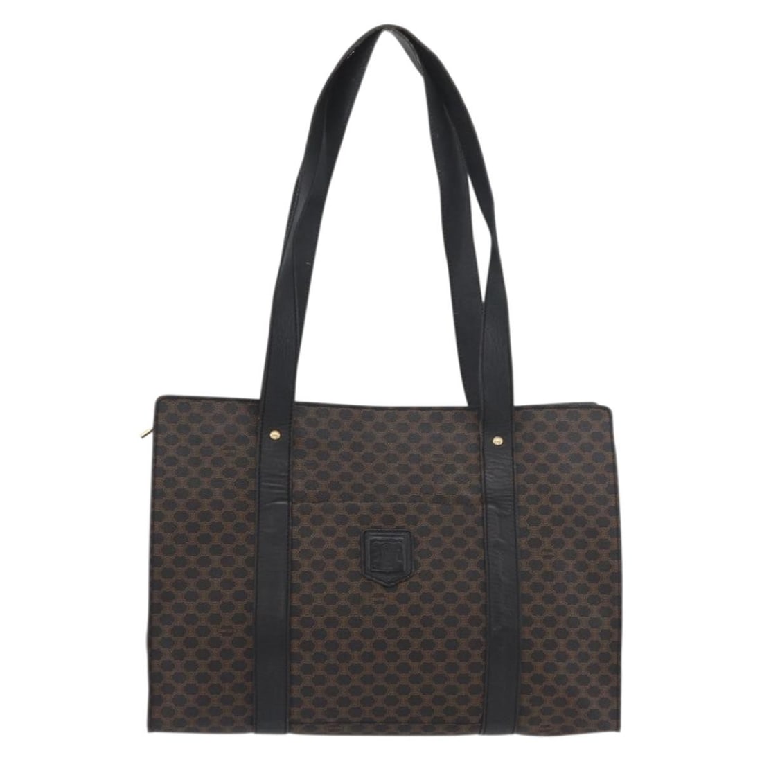 Celine Macadam black canvas shopper tote 39cm x 28cm x 11cm: Celine Macadam black canvas shopper tote 39cm x 28cm x 11cm This Celine Vintage Macadam Shopper Tote features a black coated canvas exterior and is designed for women. The bag is crafted in Italy and 