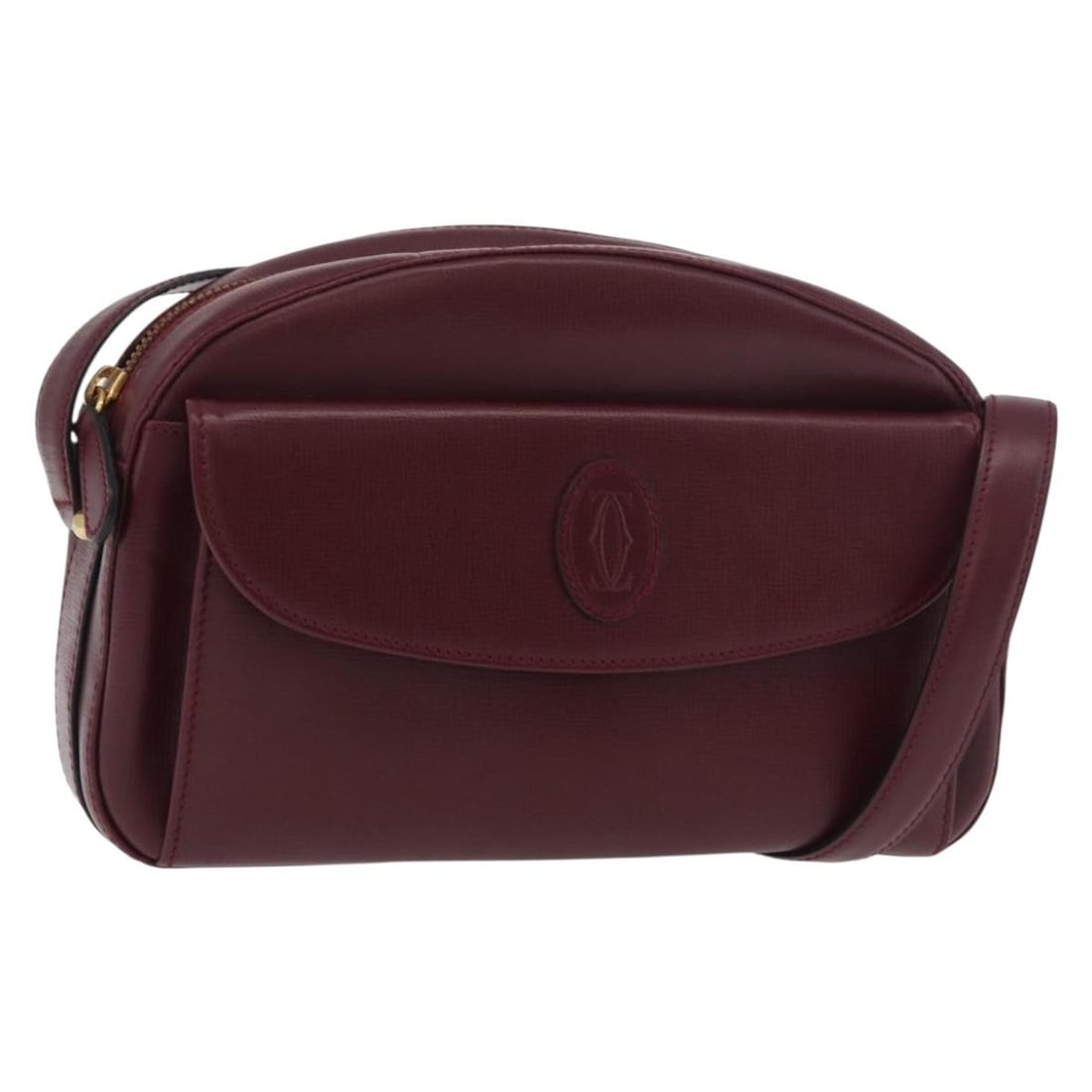 Cartier Must Line Leather Shoulder Bag Bordeaux Gold Tone (1 of 18)