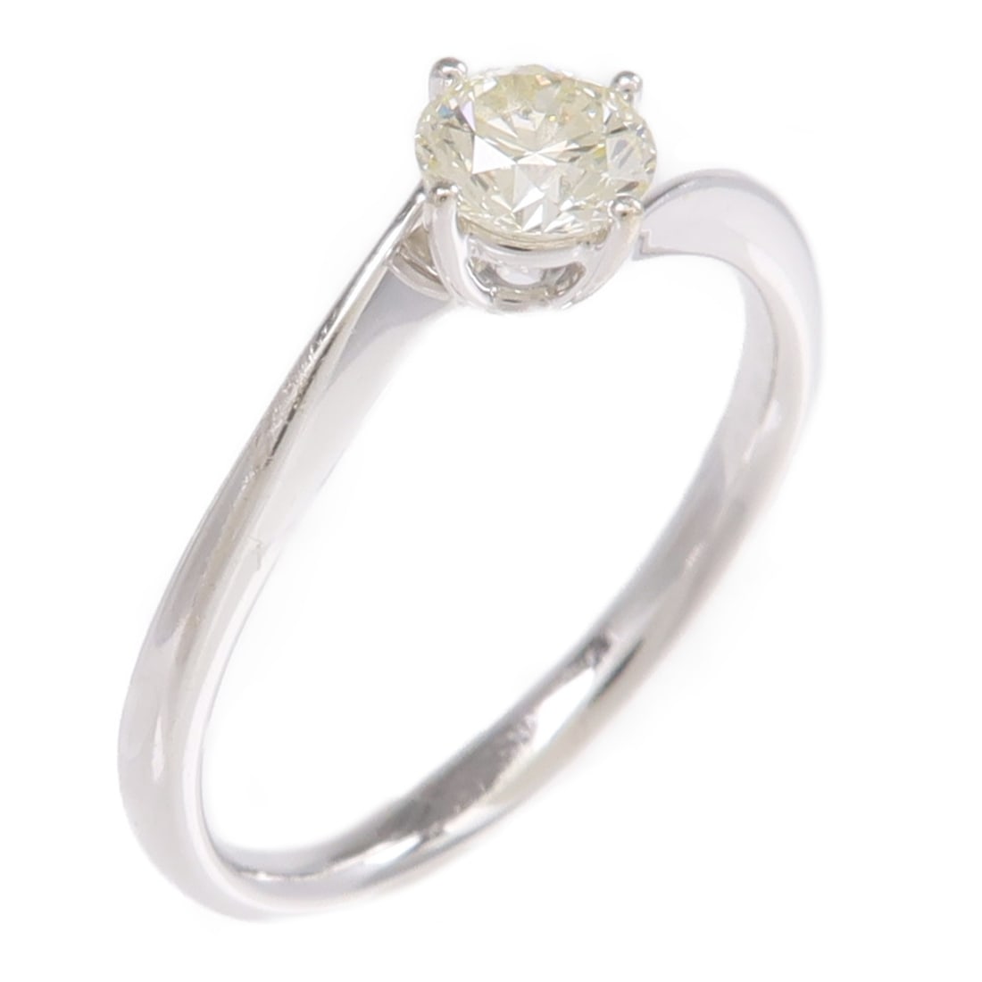 18K White Gold Diamond Ring Size 10.25 for Women: 18K White Gold Diamond Ring Size 10.25 for Women Diamond ring in 18K white gold with a clear finish and diamond main stone. The ring is a women's regular size 10.25 and has a ring width of 2 mm (0.8 i