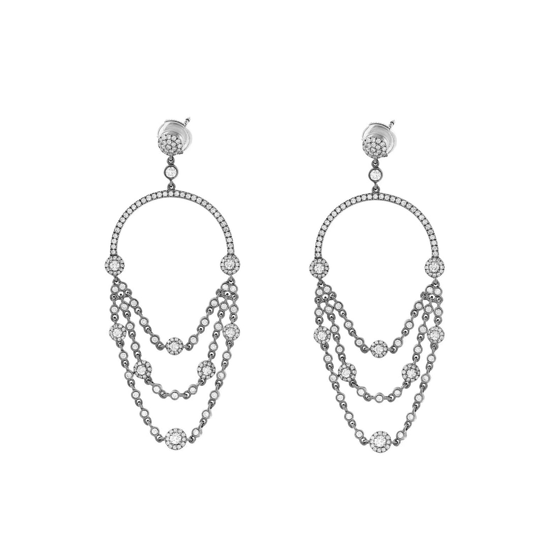 Messika Joy 1.83Cttw Diamond Chandelier Earrings 18K Black Gold with Papers: Messika Joy 1.83Cttw Diamond Chandelier Earrings 18K Black Gold with Papers Enhance your elegance with these exquisite Messika 1.83Cttw Joy Diamond Chandelier Earrings, crafted in luxurious 18K Black 
