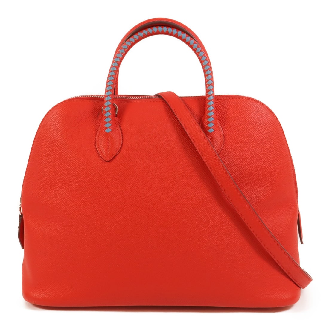 Hermes Bolide 1923 Tressage 2way Shoulder Bag Epsom Calfskin Rouge Tomate: Hermes Bolide 1923 Tressage 2way Shoulder Bag Epsom Calfskin Rouge Tomate Hermes Bolide 1923 Tressage 2way shoulder bag in Rouge tomate x Red x Rough Tomato, made in France. This women's bag is