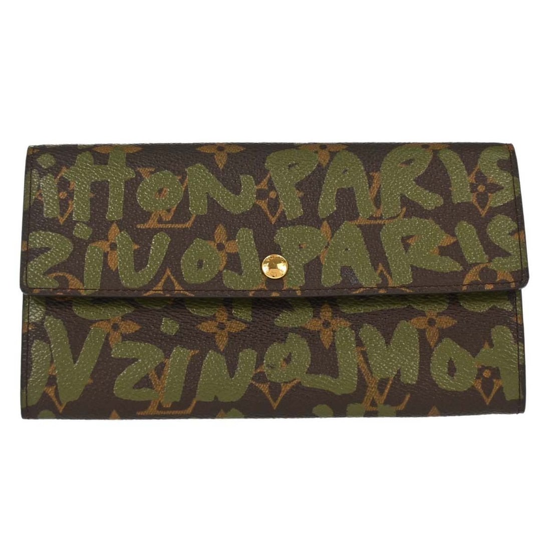 Louis Vuitton Portefeuille Sarah Wallet M92188 Monogram Graffiti Canvas: Louis Vuitton Portefeuille Sarah Wallet M92188 Monogram Graffiti Canvas Vintage Louis Vuitton Portefeuille Sarah wallet in Monogram Graffiti canvas with a folding design and logo accents. The exterior