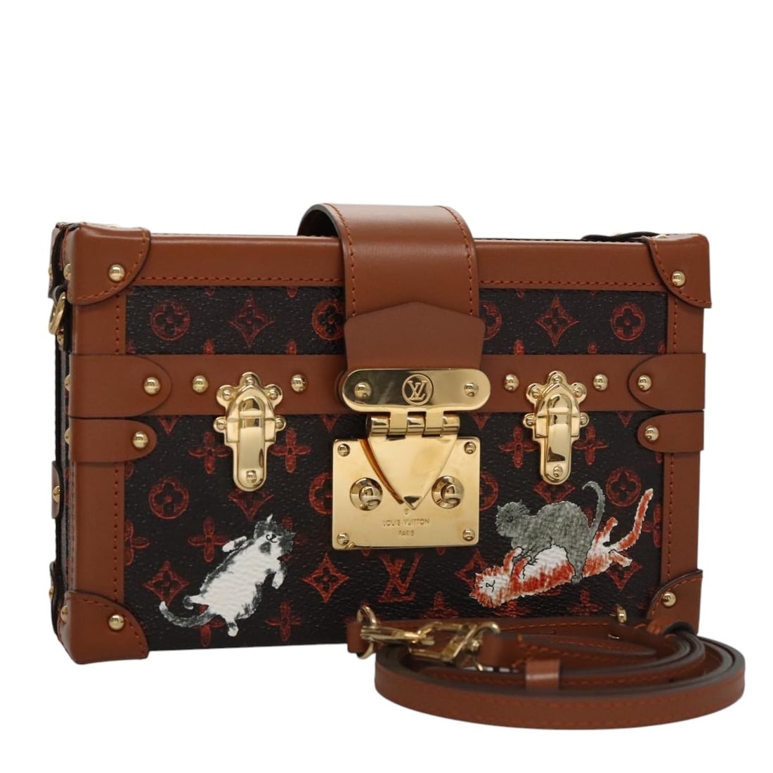 LOUIS VUITTON Catgram Petit Maru NM Shoulder Bag M44407 Monogram Canvas: LOUIS VUITTON Catgram Petit Maru NM Shoulder Bag M44407 Monogram Canvas The LOUIS VUITTON Catgram Petit Maru NM Shoulder Bag is a stylish and compact accessory, perfect for everyday use. Crafted in Fr