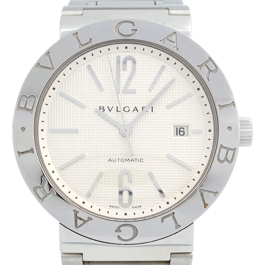 BVLGARI BB42WSSDAUTO mens automatic stainless steel wristwatch white dial (1 of 12)
