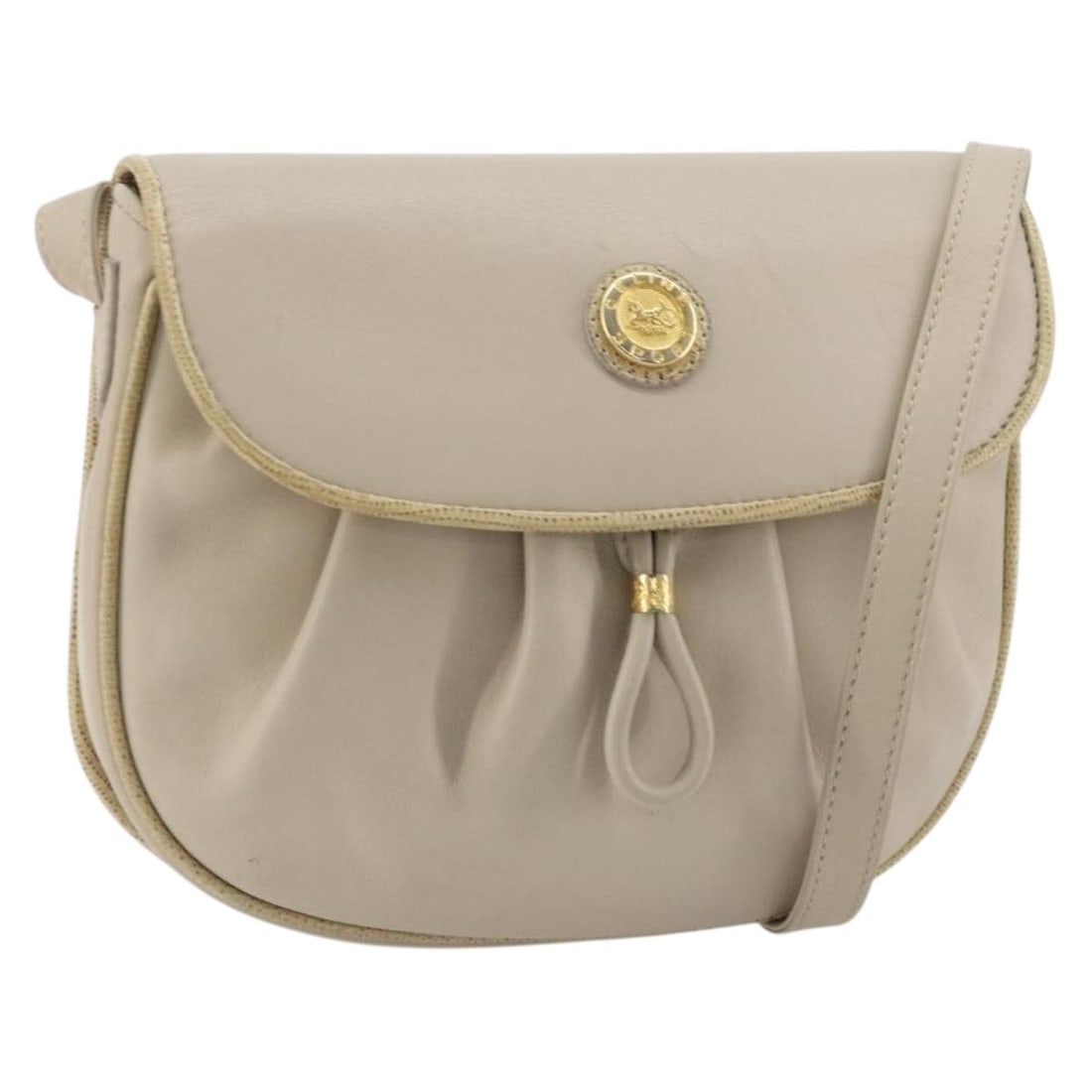 CELINE Beige Gold Leather Shoulder Bag Made in Italy: CELINE Beige Gold Leather Shoulder Bag Made in Italy Celine shoulder bag in beige leather with gold-tone detailing. Made in Italy, this women's bag includes only the item shown and does not come with 