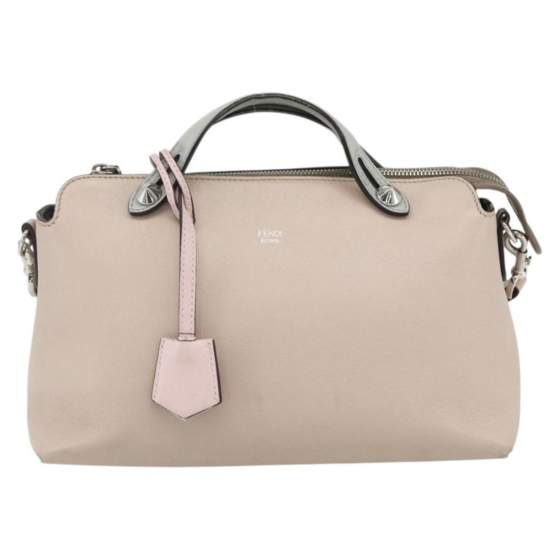 Fendi By The Way Beige Leather Satchel: Fendi By The Way Beige Leather Satchel This Fendi By The Way Satchel is crafted from beige leather and features a structured silhouette. Designed for women, it offers both a top handle and a shoulder 