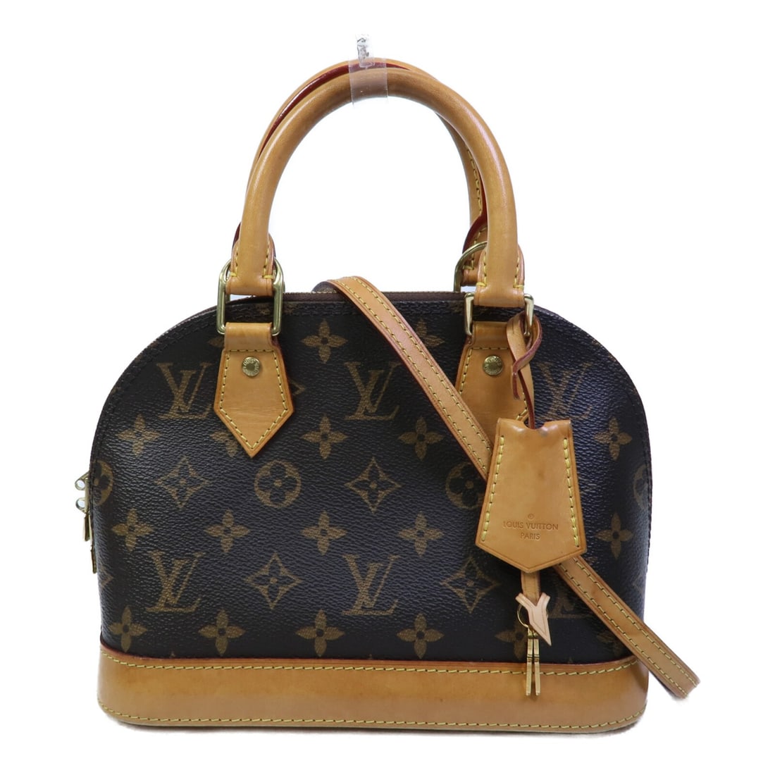 Louis Vuitton Alma BB Monogram 2 Way Bag Brown M53152: Louis Vuitton Alma BB Monogram 2 Way Bag Brown M53152 Louis Vuitton Alma BB 2-way shoulder bag in brown monogram and PVC coated canvas. It features a brown frame color, one open interior pocket, and c