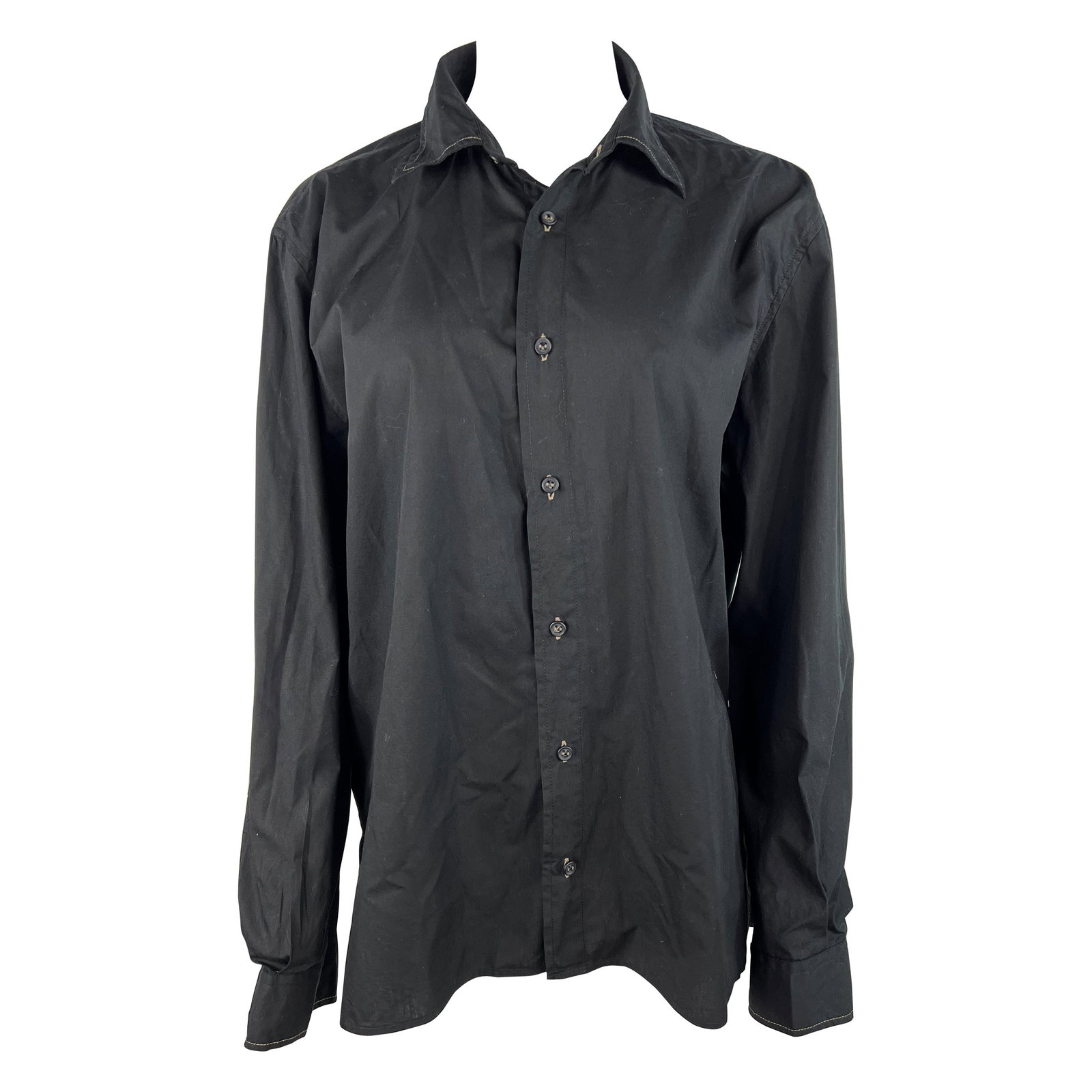 Black cotton shirt Blumarine UONO button front XXL (1 of 10)