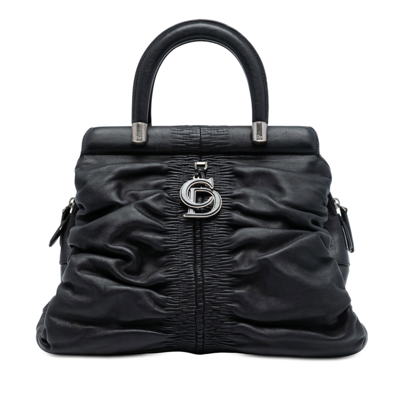Dior Karenina Small Black Lambskin Leather Frame Handbag (1 of 8)
