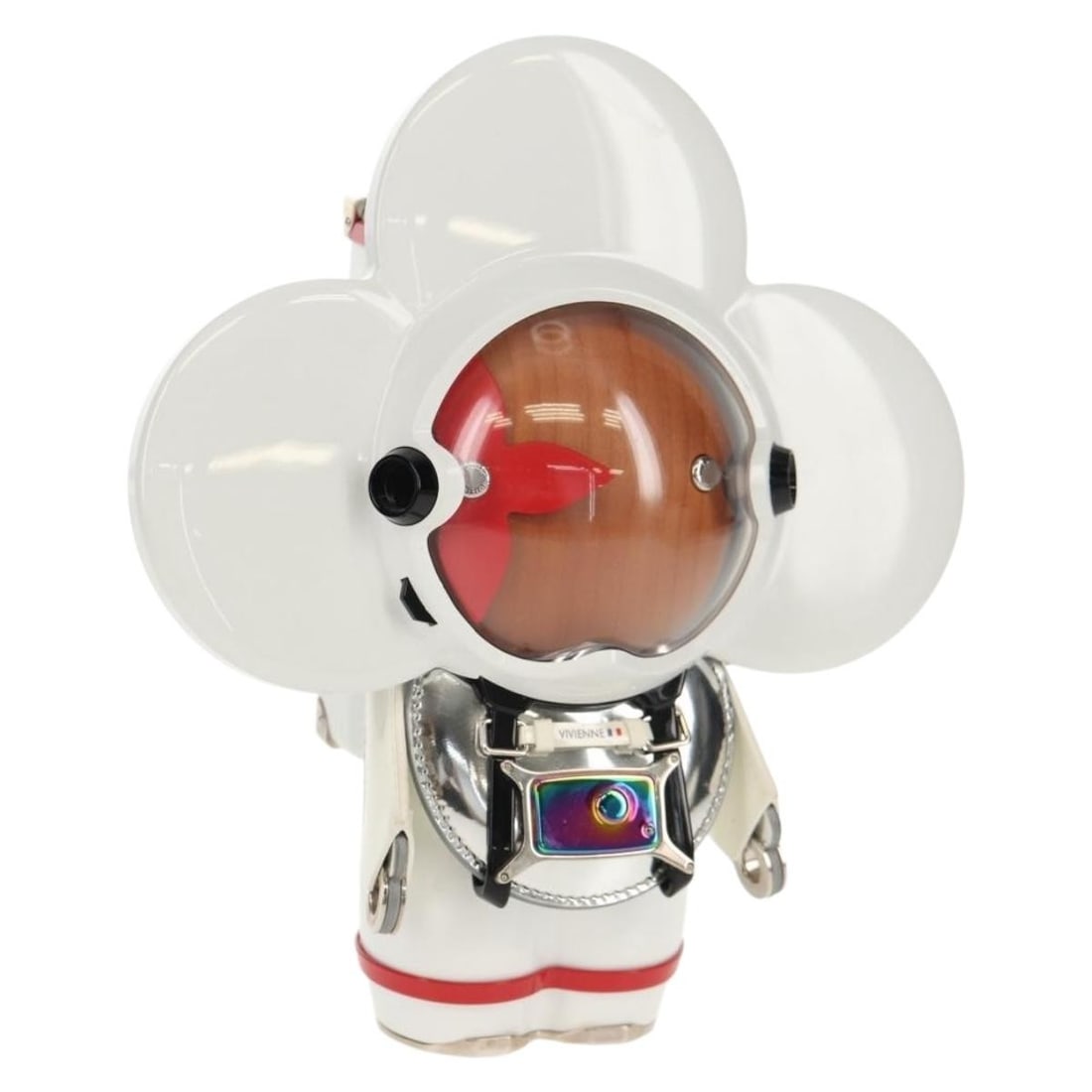 Louis Vuitton GI0368 Vivienne Spaceman White Metal Object: Louis Vuitton GI0368 Vivienne Spaceman White Metal Object A Louis Vuitton Vivienne Spaceman object in white metal, made in Italy. It comes with a dust bag and item box. The piece measures approximatel
