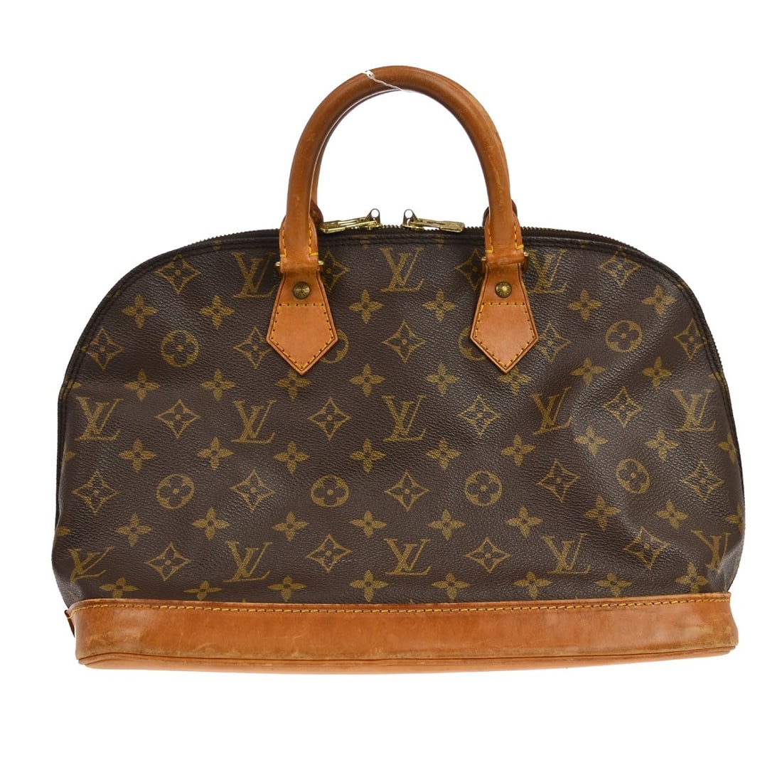 Louis Vuitton Alma Monogram Canvas Handbag M51130 Brown: Louis Vuitton Alma Monogram Canvas Handbag M51130 Brown Louis Vuitton Alma handbag in Monogram canvas with leather details, made in France. It features a zip closure, double handles, one inside pocket