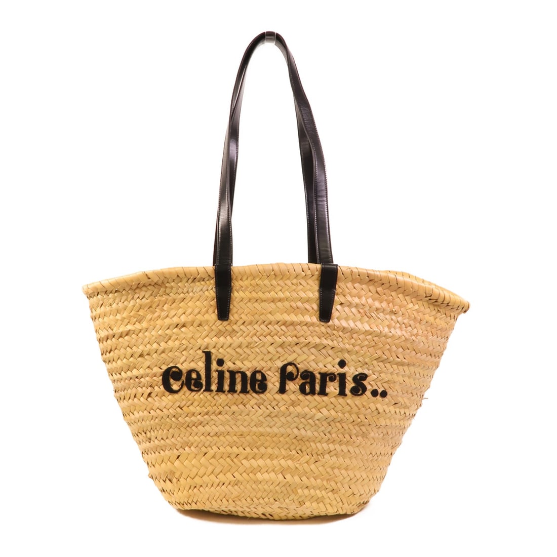 CELINE Classic Panier Medium Raffia Tote Shoulder Bag Brown (1 of 15)