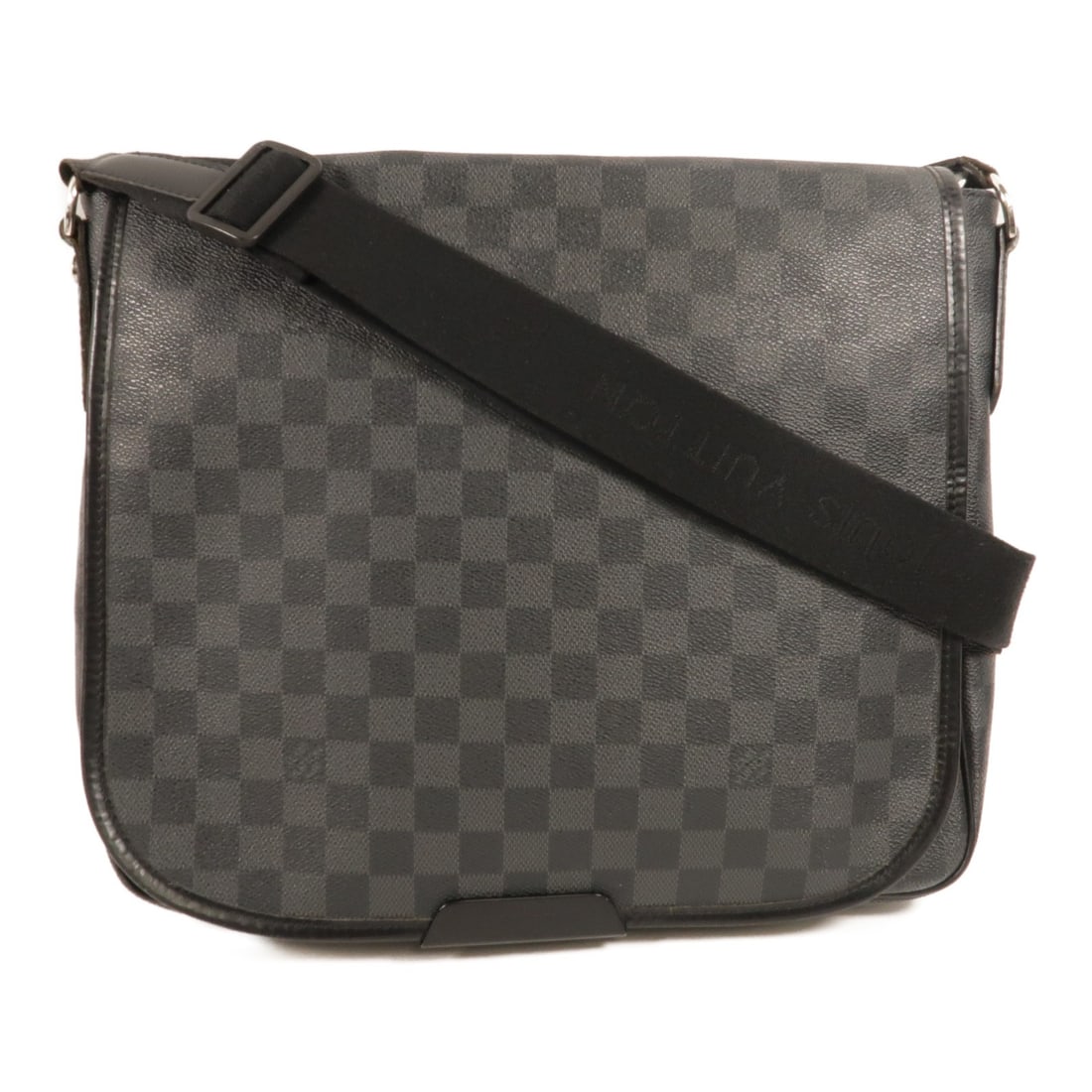 Louis Vuitton Daniel MM Shoulder Bag M58029 Damier Graphite Black: Louis Vuitton Daniel MM Shoulder Bag M58029 Damier Graphite Black A Louis Vuitton Daniel MM shoulder bag in Damier Graphite and black, model M58029. It is made from Damier graphite x PVC coated canvas