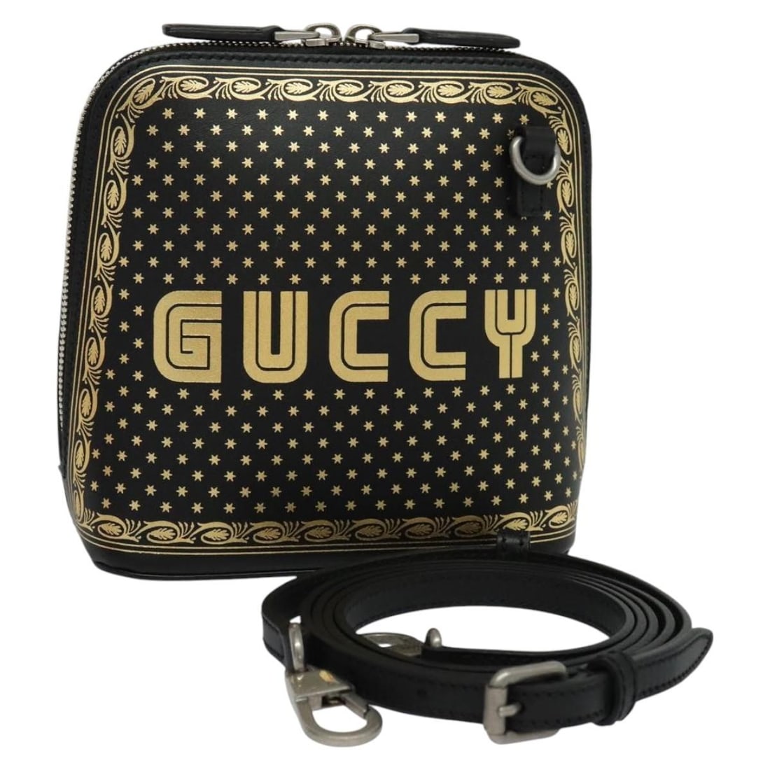 Gucci 511189 Sega Leather Shoulder Bag Black with Dust Bag Box (1 of 18)