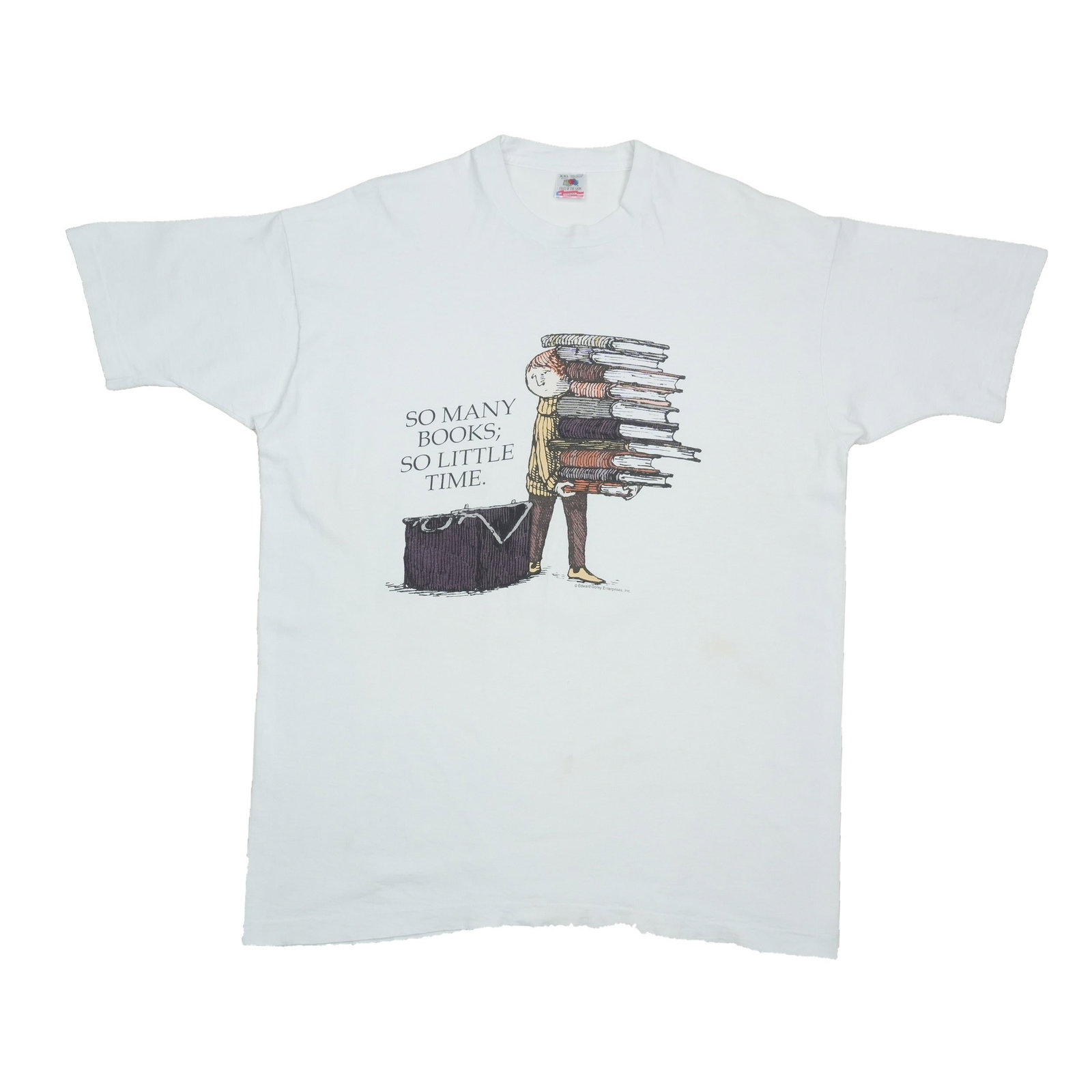 Edward Gorey 1990s graphic T shirt So Many Books So Little Time (1 of 11)