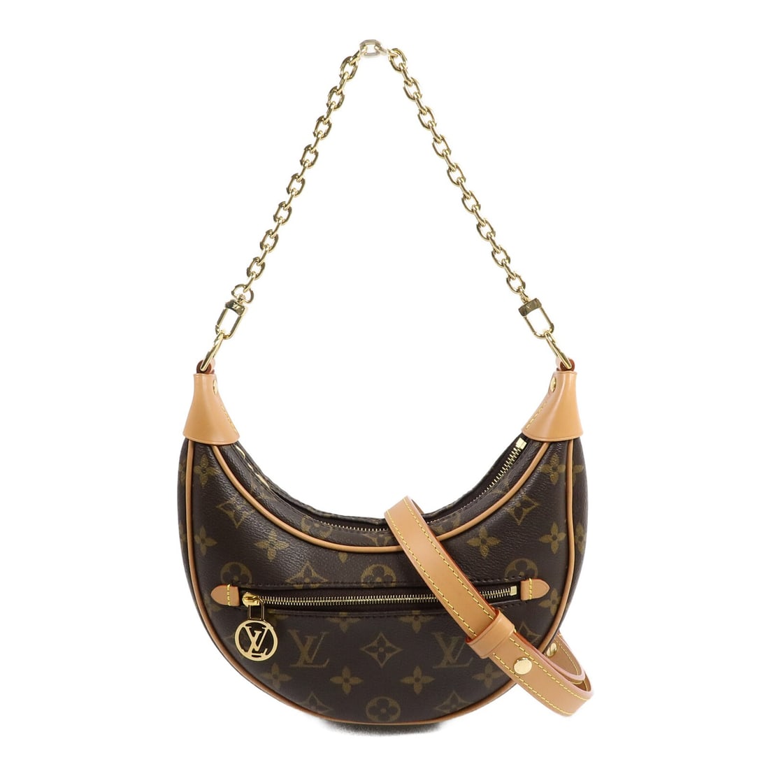 Louis Vuitton M81098 Loop 2 Way Monogram Shoulder Bag Brown: Louis Vuitton M81098 Loop 2 Way Monogram Shoulder Bag Brown A Louis Vuitton Loop 2 Way Shoulder Bag in Brown, model M81098, featuring Monogram and PVC coated canvas construction. It includes a shoulde