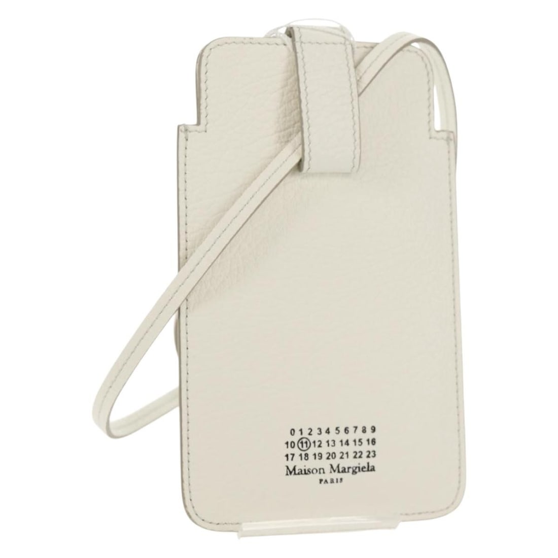 Maison Margiela white silver smartphone shoulder bag with box: Maison Margiela white silver smartphone shoulder bag with box Maison Margiela shoulder bag smartphone pouch in white and silver, made in Italy. It measures approximately 10 cm wide and 16.5 cm high, w
