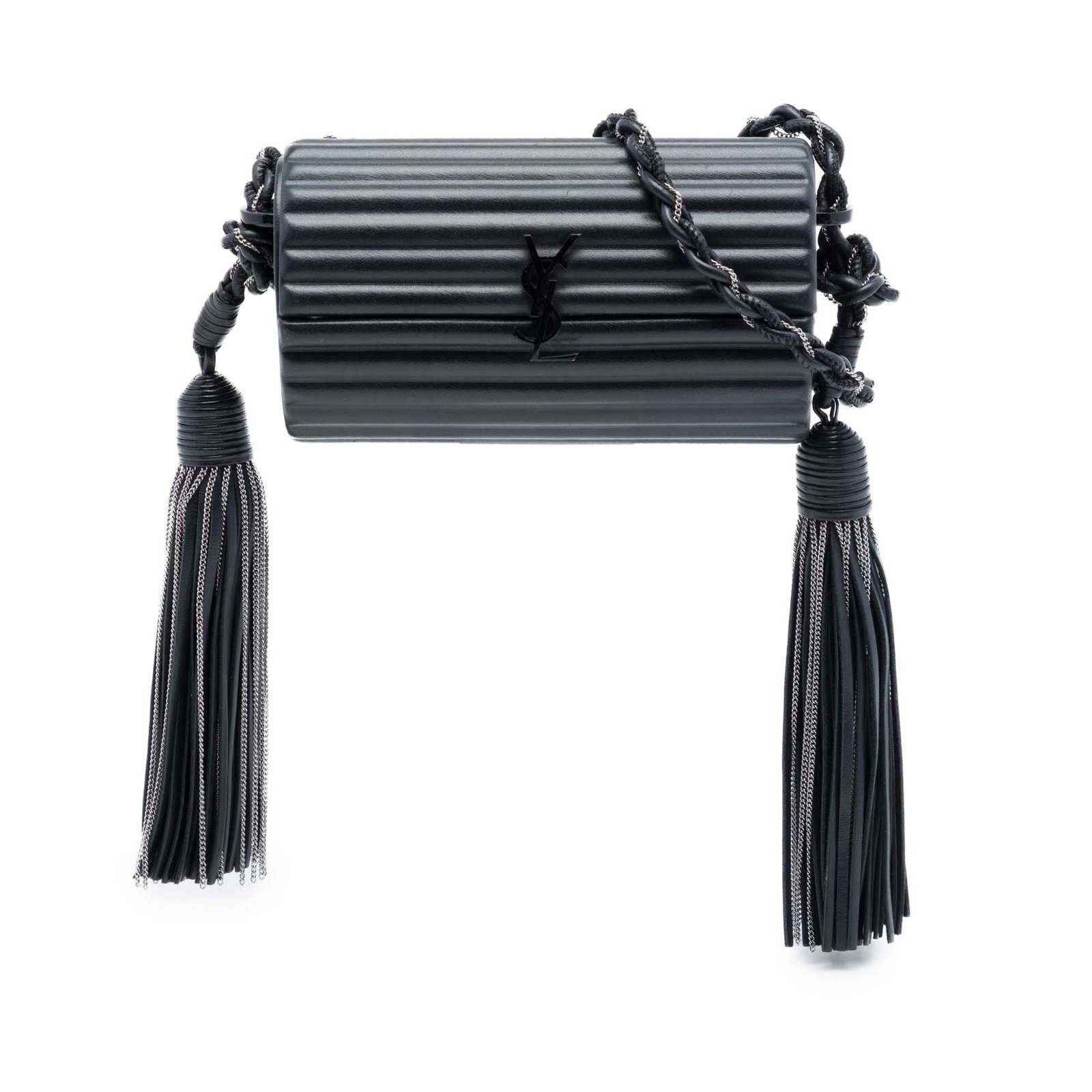 Saint Laurent Opium Box crossbody bag ribbed acrylic black (1 of 7)