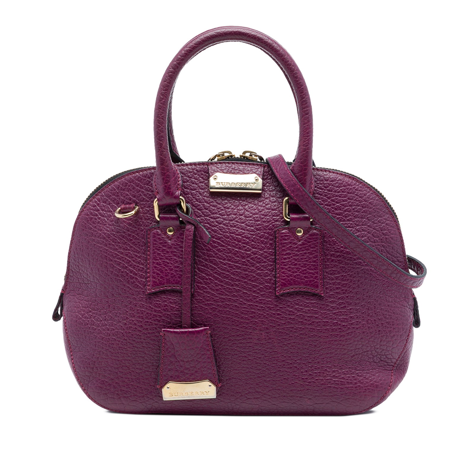 Burberry Heritage Orchard Small Bowling Bag in Purple Grained Calfskin (1 of 6)