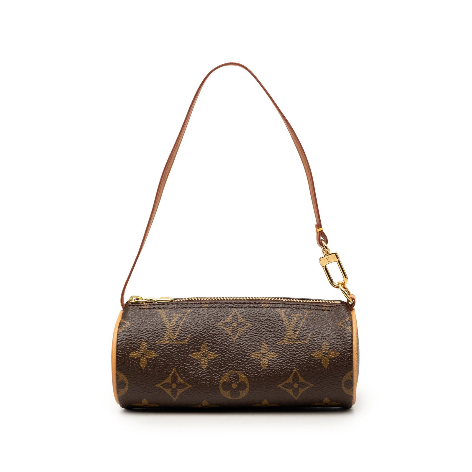 Louis Vuitton Papillon Pochette Monogram Canvas Shoulder Bag: Louis Vuitton Papillon Pochette Monogram Canvas Shoulder Bag This Louis Vuitton Monogram Papillon Pochette is a compact bag featuring a monogram canvas body with leather trim, a flat leather strap, an
