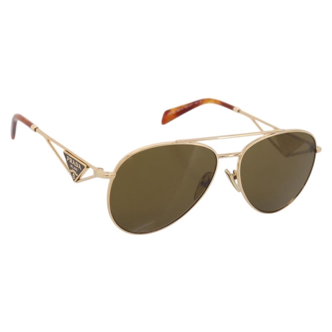 PRADA Brown Metal Sunglasses with Box and Case: PRADA Brown Metal Sunglasses with Box and Case Authentic Prada women's brown metal sunglasses made in Italy. This pair includes the item box and sunglass case. Condition is rated B, showing reasonable