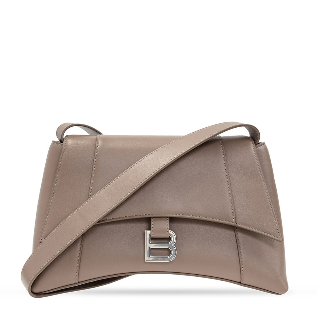 Balenciaga Treize Medium Dark Gray Leather Shoulder Bag with Silver Hardware: Balenciaga Treize Medium Dark Gray Leather Shoulder Bag with Silver Hardware Introducing the Balenciaga Treize Medium Shoulder Bag, a sophisticated accessory crafted from premium dark gray leather. Th
