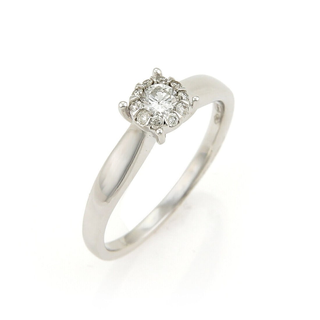Bliss by Damiani 18k White Gold Illusion Diamond Ring Size 7.25: Bliss by Damiani 18k White Gold Illusion Diamond Ring Size 7.25 Pre-owned Bliss by Damiani illusion diamond solitaire ring in 18k white gold. This original signed ring features an illusion-set diamond