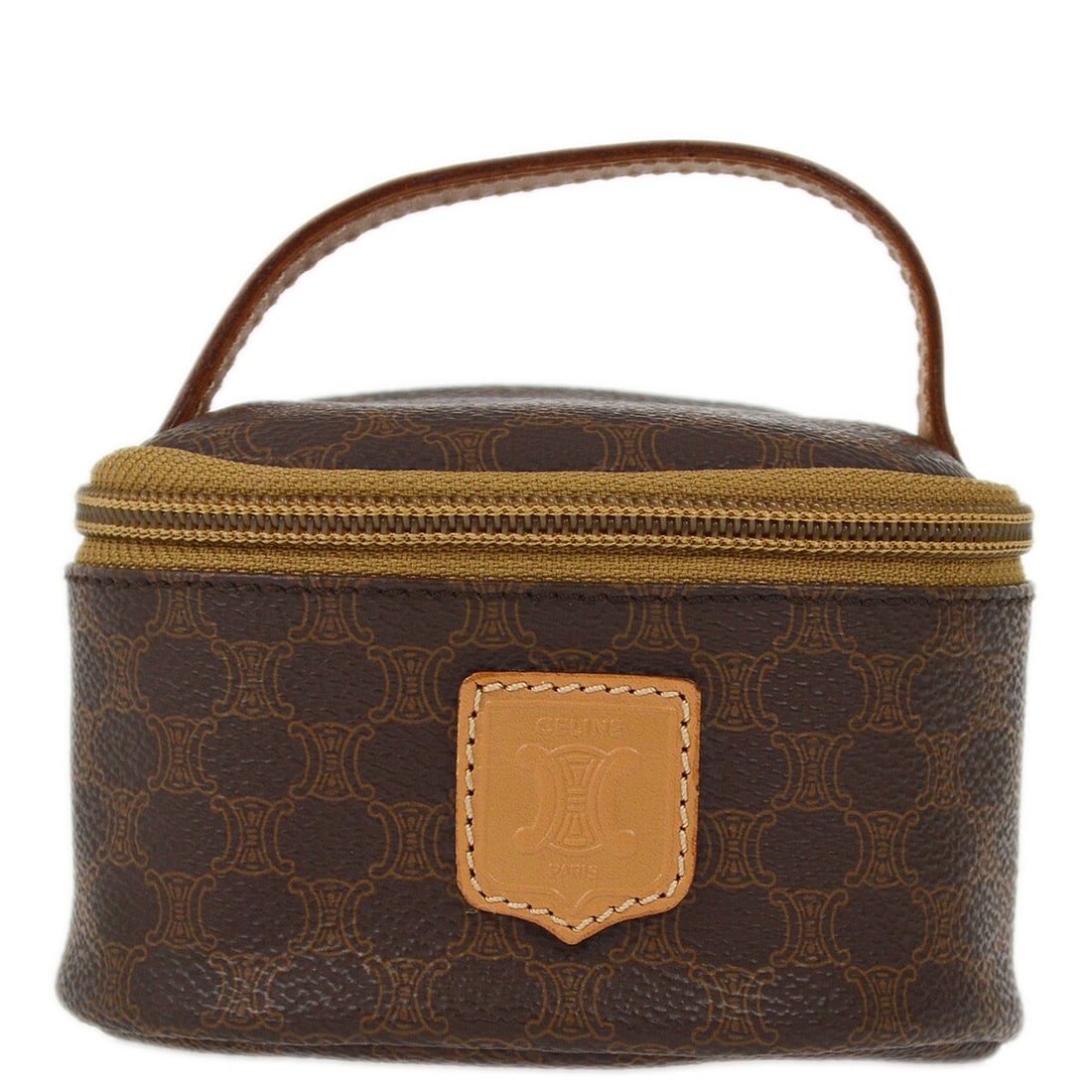 Celine Macadam Brown Vanity Top Handle Bag PVC Leather Italy (1 of 7)