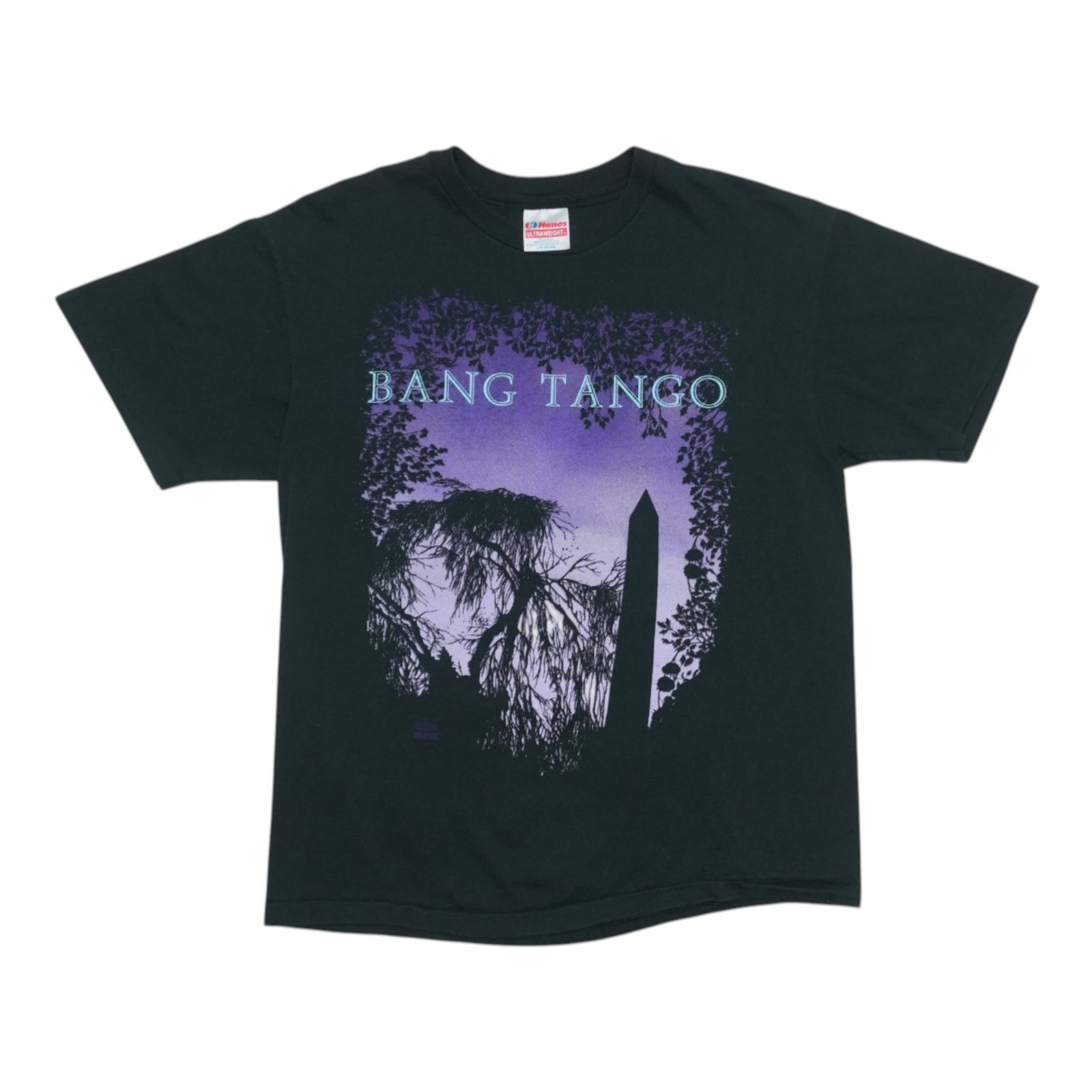 Black 1990s Bang Tango Graphic Shirt Large 100% Cotton: Black 1990s Bang Tango Graphic Shirt Large 100% Cotton Authentic vintage Bang Tango T-shirt from the 1990s with an original single-stitch construction and front graphic. This is a true vintage shirt, 