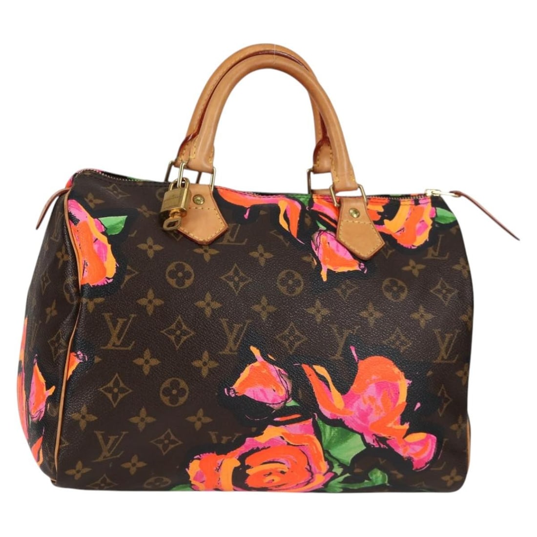 Louis Vuitton M48610 Speedy 30 Monogram Rose handbag: Louis Vuitton M48610 Speedy 30 Monogram Rose handbag Louis Vuitton Monogram Rose Speedy 30 hand bag in Monogram Canvas with an exterior color combination of Monogram, Orange, and Pink. Made in France,