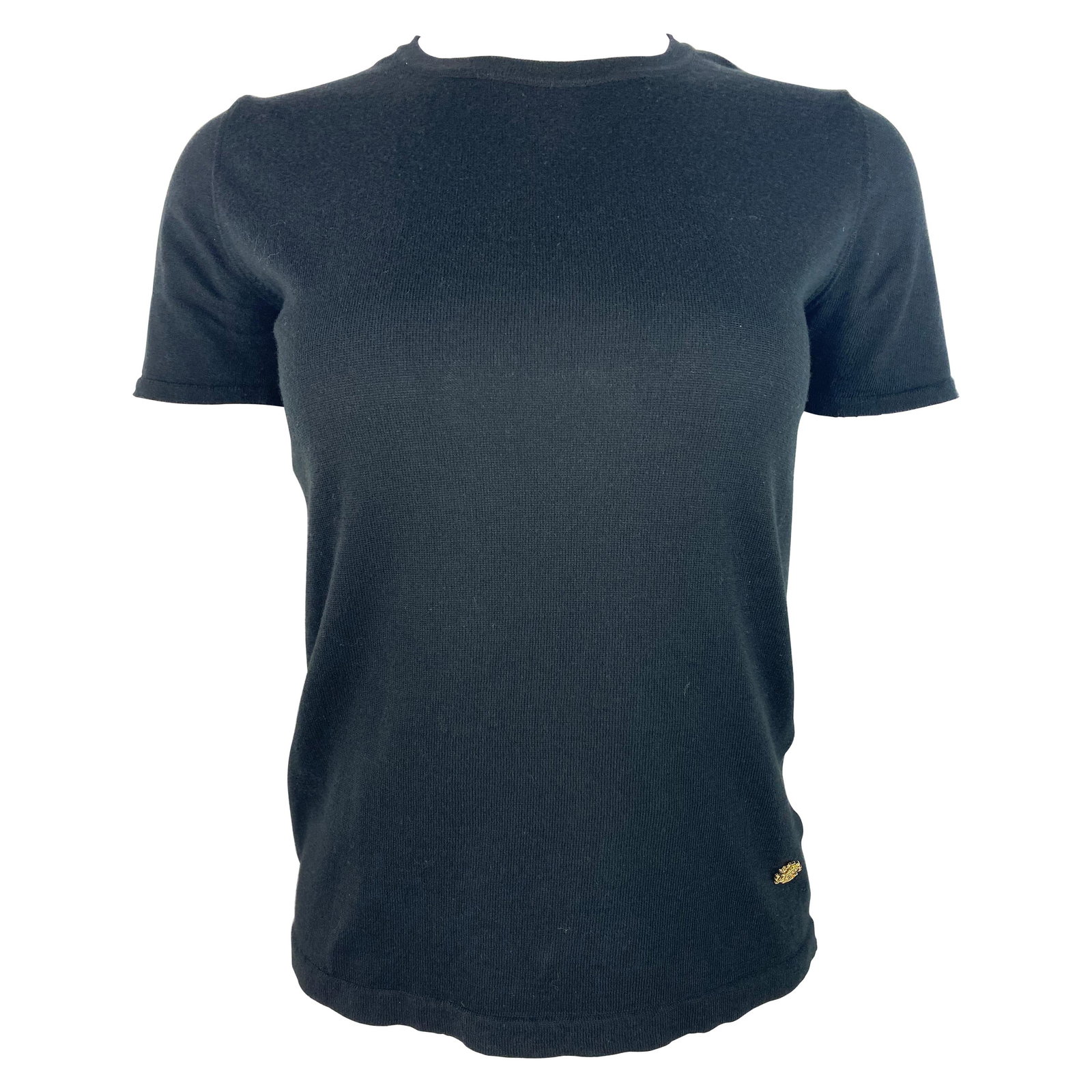 Roberto Cavalli M black cotton crew neck top with RC logo (1 of 7)