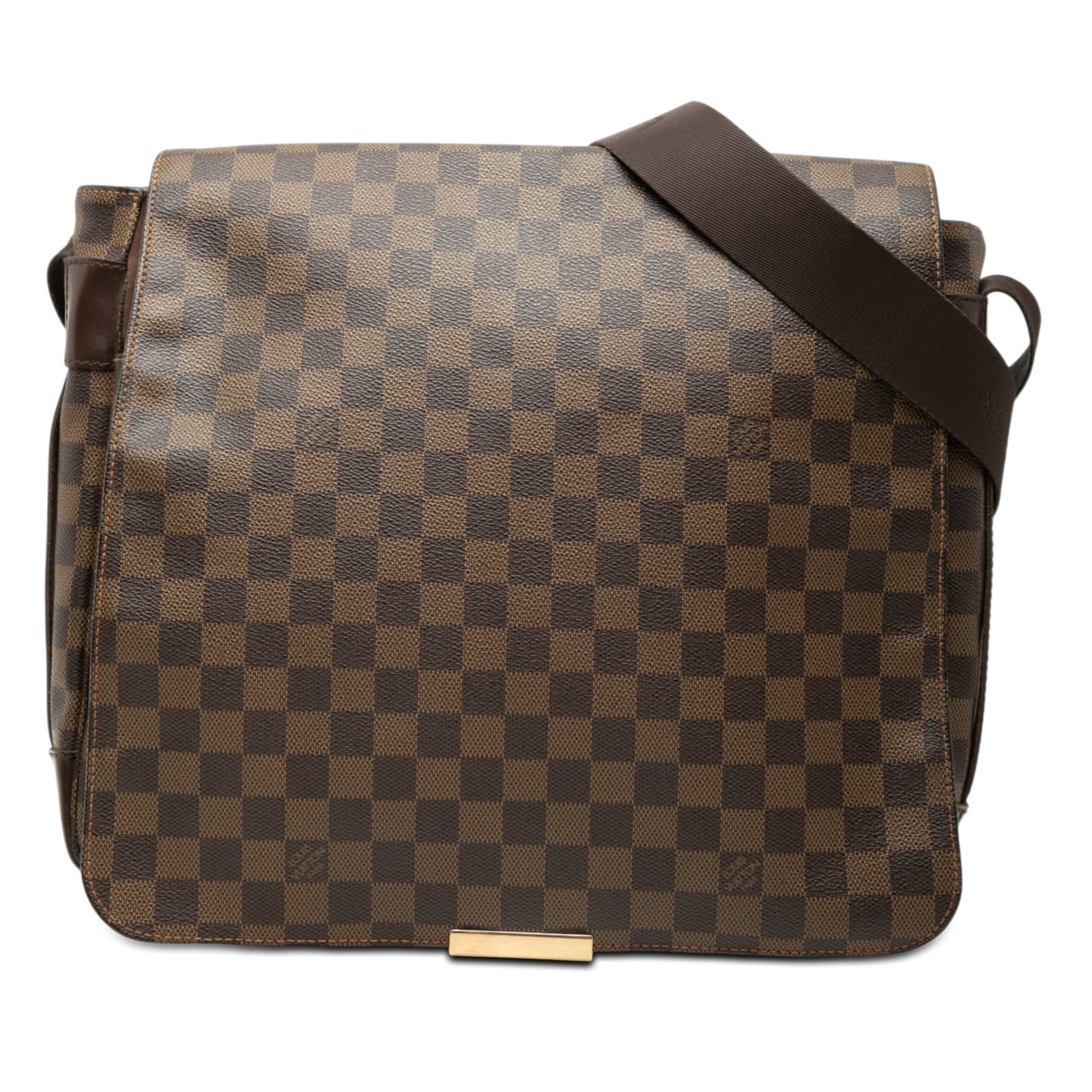 Louis Vuitton Bastille Damier Ebene Messenger Bag Brown: Louis Vuitton Bastille Damier Ebene Messenger Bag Brown Louis Vuitton Damier Ebene Bastille shoulder bag crafted with a damier ebene canvas body and an adjustable flat strap. The design includes a fro