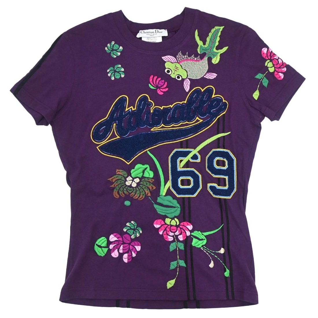 Dior Adiorable 69 Purple Cotton Short Sleeve T Shirt Size 38 (1 of 15)