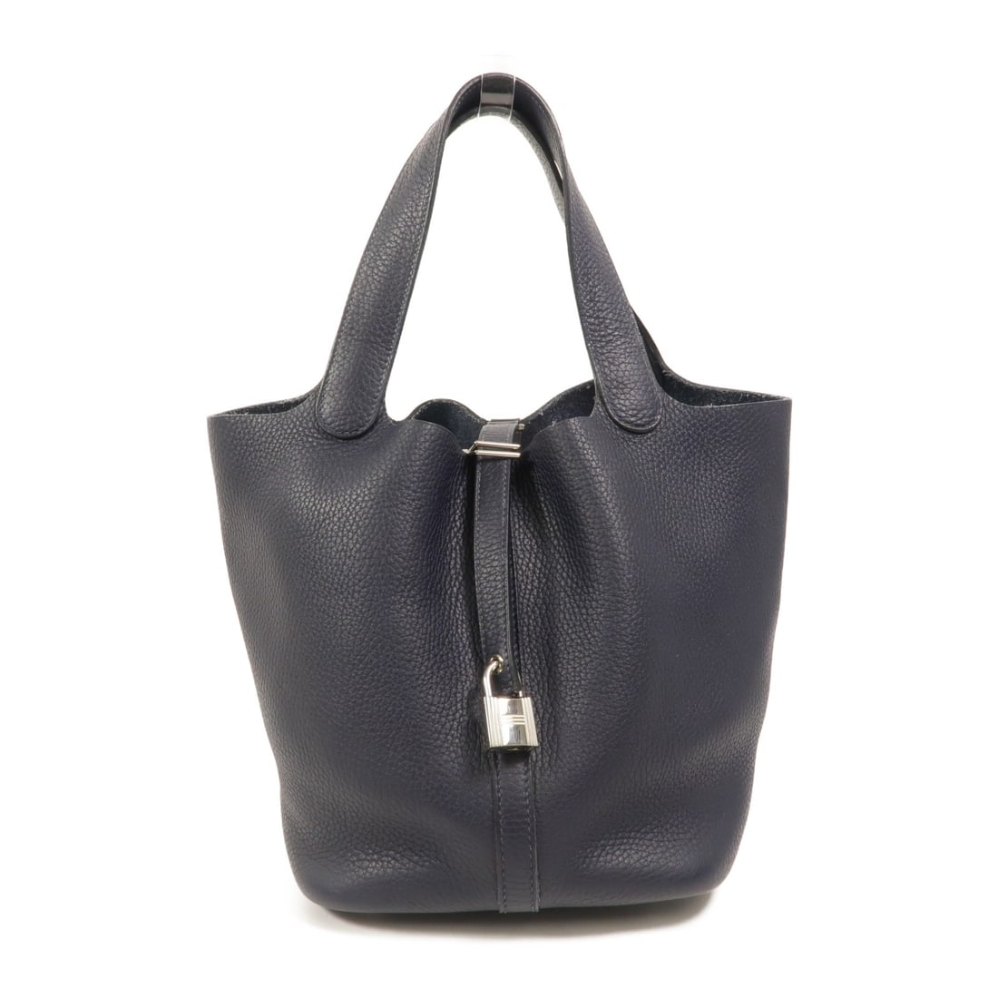 Hermes Picotin MM Taurillon Clemence Bleu Nuit Handbag PHW (1 of 15)
