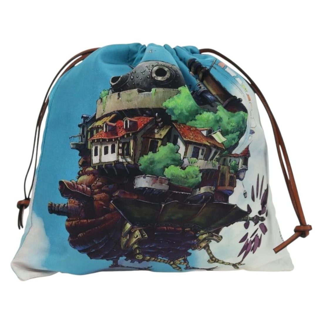 LOEWE Howl's Moving Castle Blue Canvas Pouch with Dust Bag: LOEWE Howl's Moving Castle Blue Canvas Pouch with Dust Bag LOEWE Ghibli collaboration pouch in blue canvas, made in Spain. The bag is in pristine condition and comes with a dust bag. It is described a