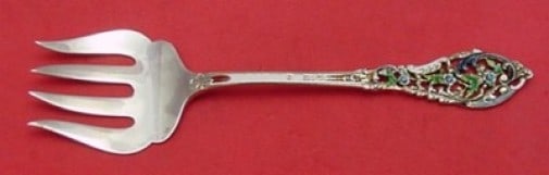 Dominick & Haff Trianon Pierced Sterling Silver Sardine Fork Enameled 5 3/4": Dominick & Haff Trianon Pierced Sterling Silver Sardine Fork Enameled 5 3/4" This exquisite Trianon Pierced sardine fork by Dominick & Haff is a stunning addition to any table setting. Crafted from hi