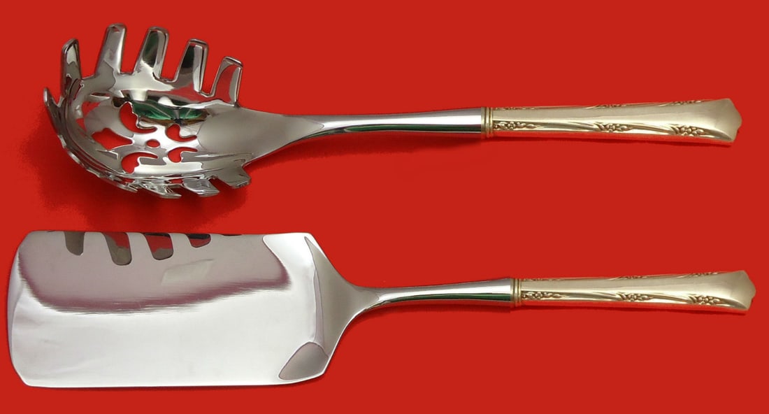 Gorham Greenbrier Sterling Silver Italian Pasta Server Set 2pc (1 of 1)