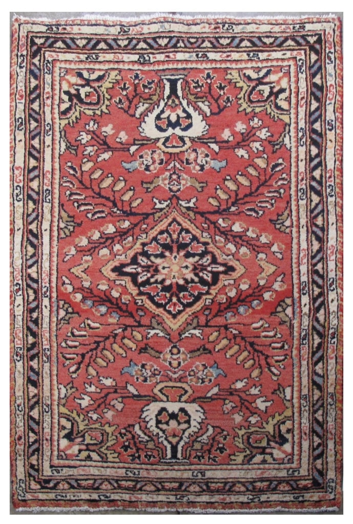 Orange Persian Hamadan Rug 71 x 47 Inch Handwoven Wool from Iran: Orange Persian Hamadan Rug 71 x 47 Inch Handwoven Wool from Iran Free continental US Shipping Elevate your home decor with this exquisite 5.11 x 3.11 Orange Persian Hamadan Rug, handcrafted by skilled