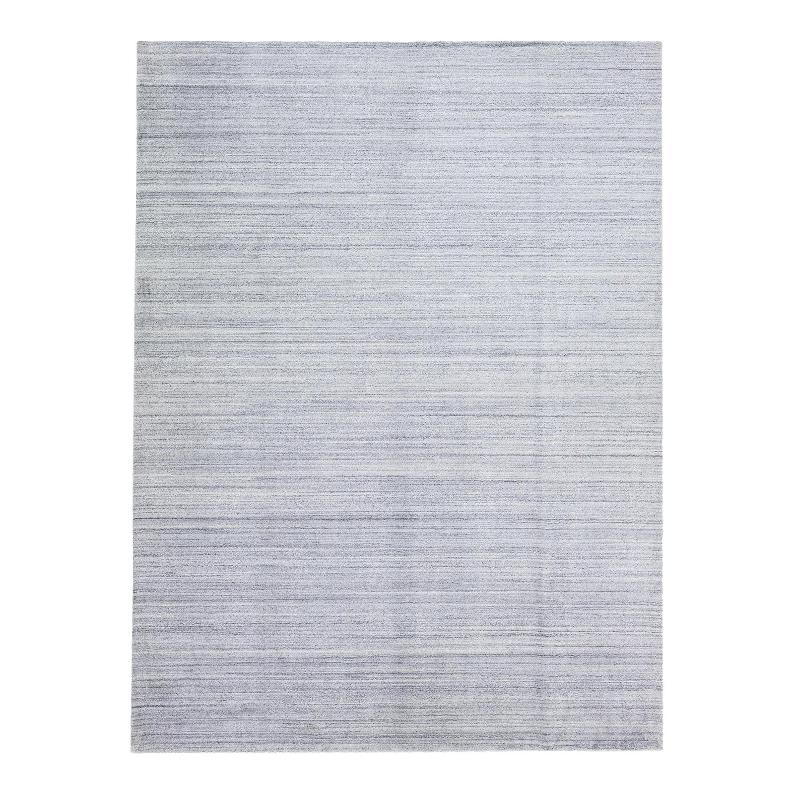 Apadana Handmade Bamboo Silk Stripe Rug 9' x 12' Ivory Blue: Apadana Handmade Bamboo Silk Stripe Rug 9' x 12' Ivory Blue Enhance your living space with this exquisite handmade Apadana groove rug, crafted from a luxurious blend of bamboo and silk. Featuring a st